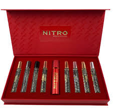 Dumont Nitro 8 Piece Coffret Gift Set Includes 10ml each
NITRO Black + Pour Homme + Green + Intense + Red + Platinum + White + Blue 10ml each