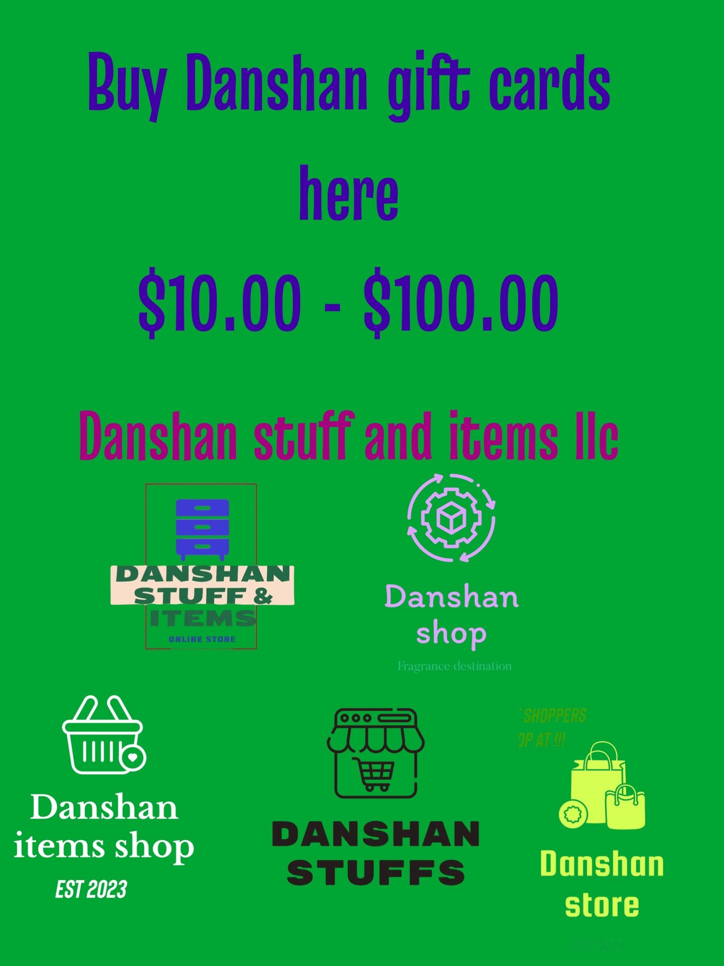 Danshan stuff and items gift cards