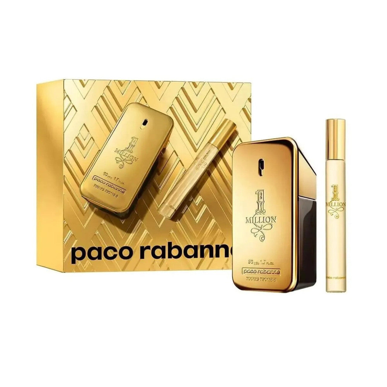 Paco rabanne one million 2 pcs set for men: 1.7 eau de toilette spray + 0.34 eau de toilette spray