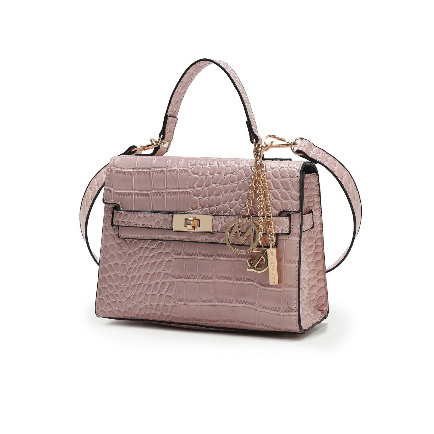 MKF Collection Naomi Satchel Handbag Crocodile Embossed Leather Crossover Womens by Mia K