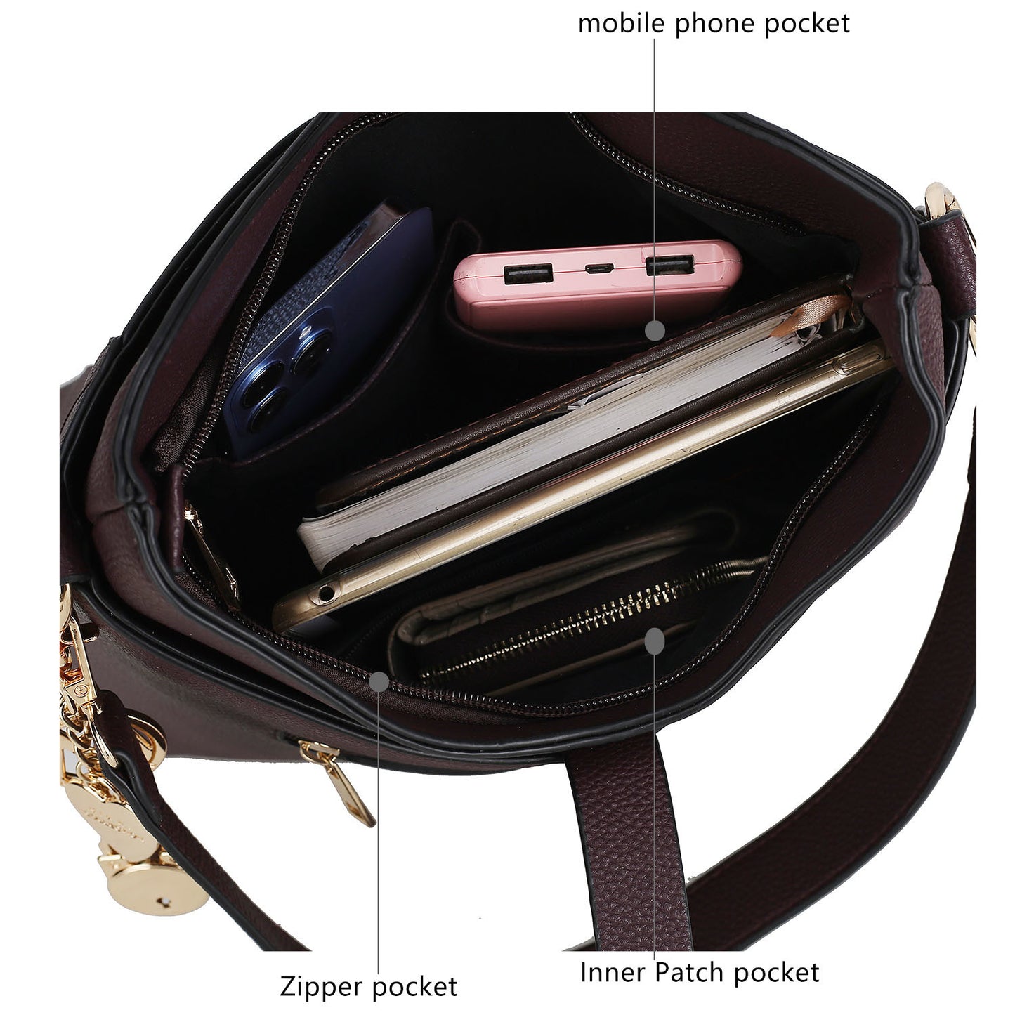 MKF Collection Geneva Vegan Leather Women Shoulder Bag by Mia K
