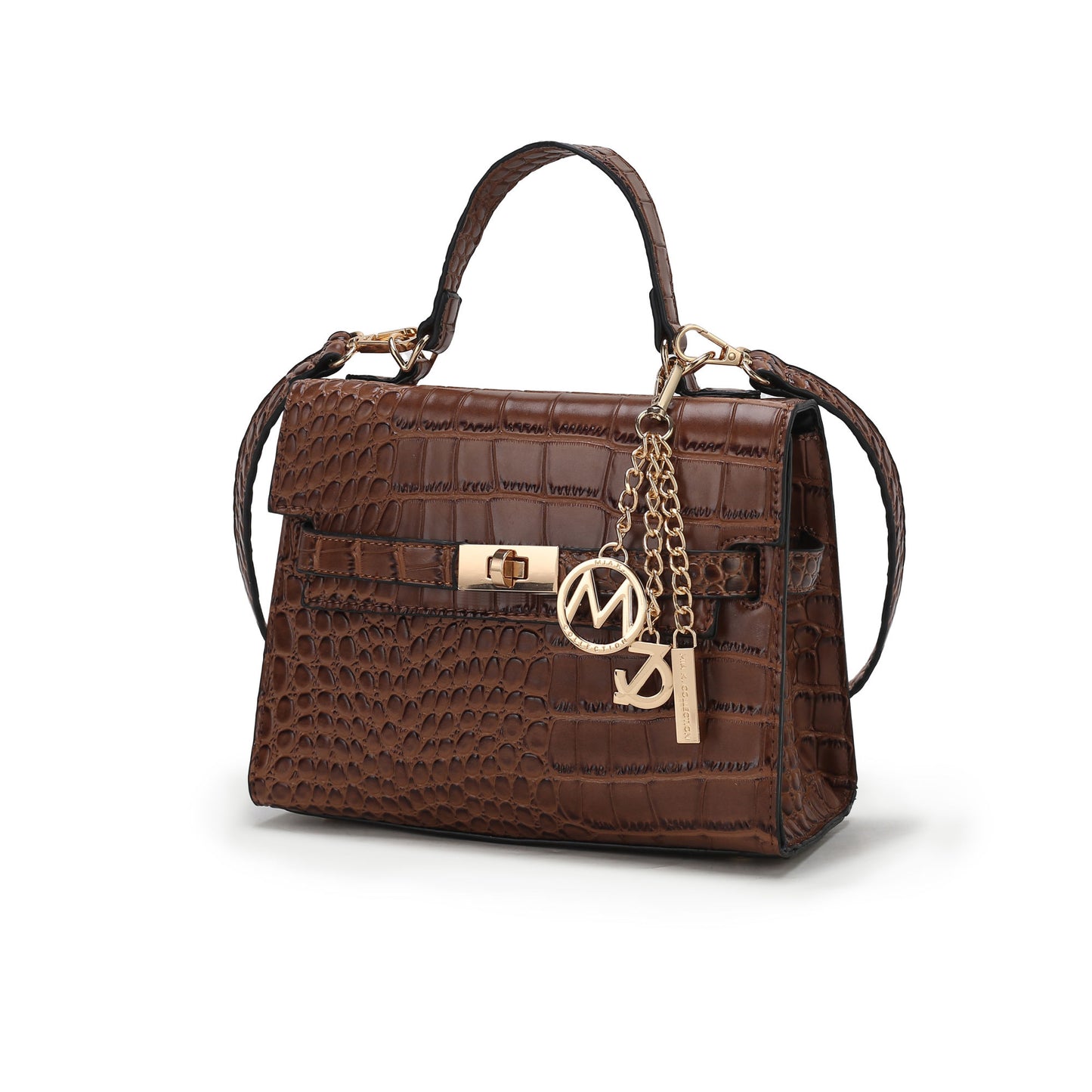 MKF Collection Naomi Satchel Handbag Crocodile Embossed Leather Crossover Womens by Mia K