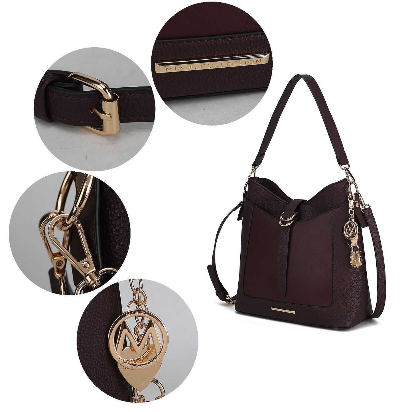 MKF Collection Geneva Vegan Leather Women Shoulder Bag by Mia K
