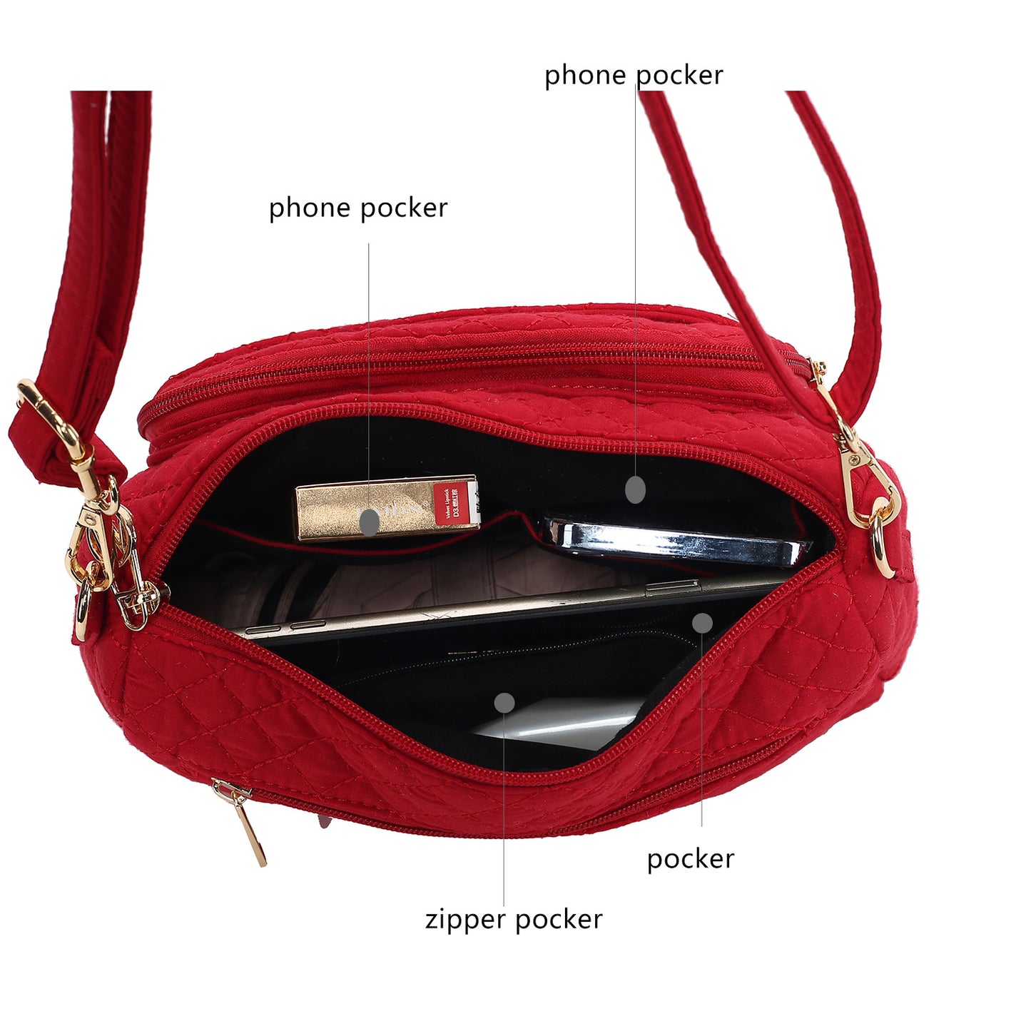 MKF Collection Rosalie Solid Quilted Cotton Women Shoulder Bag by Mia K