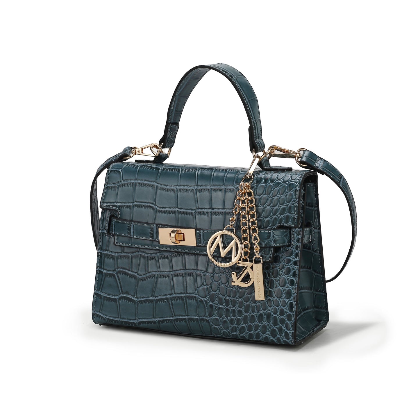MKF Collection Naomi Satchel Handbag Crocodile Embossed Leather Crossover Womens by Mia K