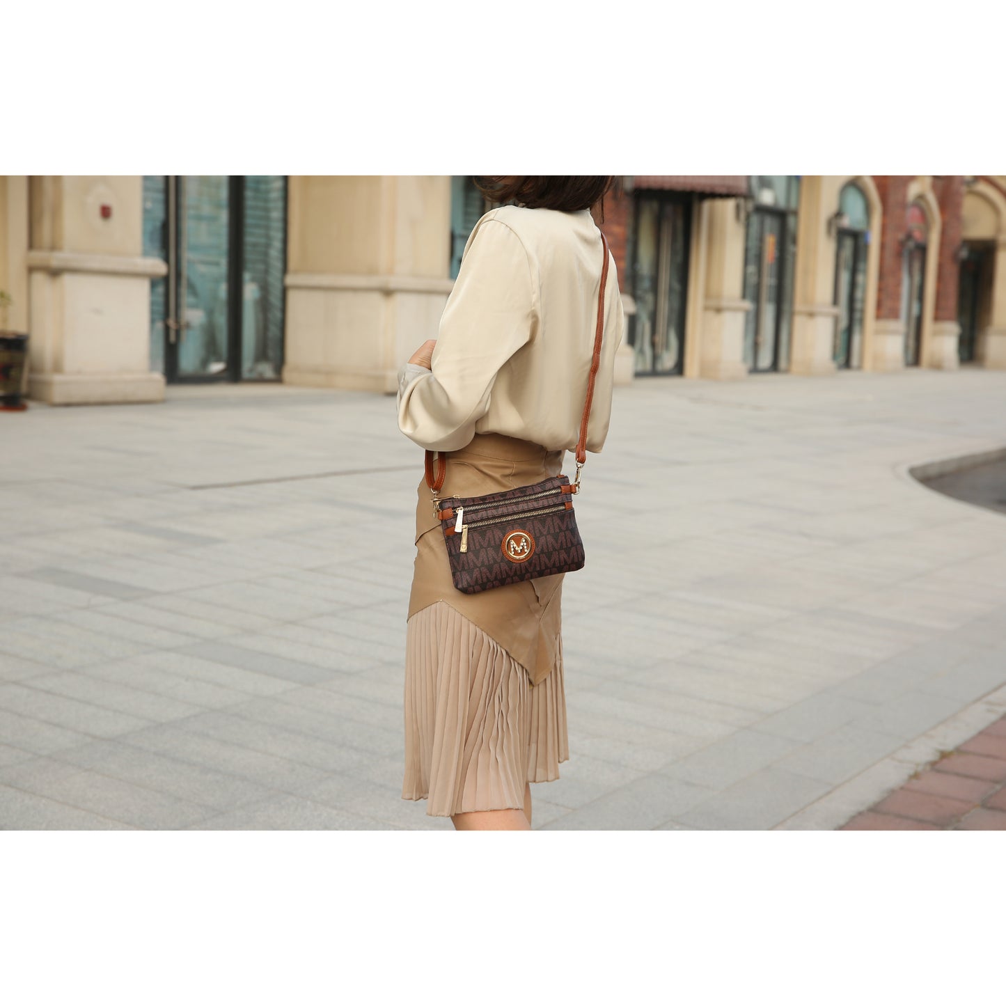 MKF Collection Geneve M Signature Crossbody & Wristlet by Mia k