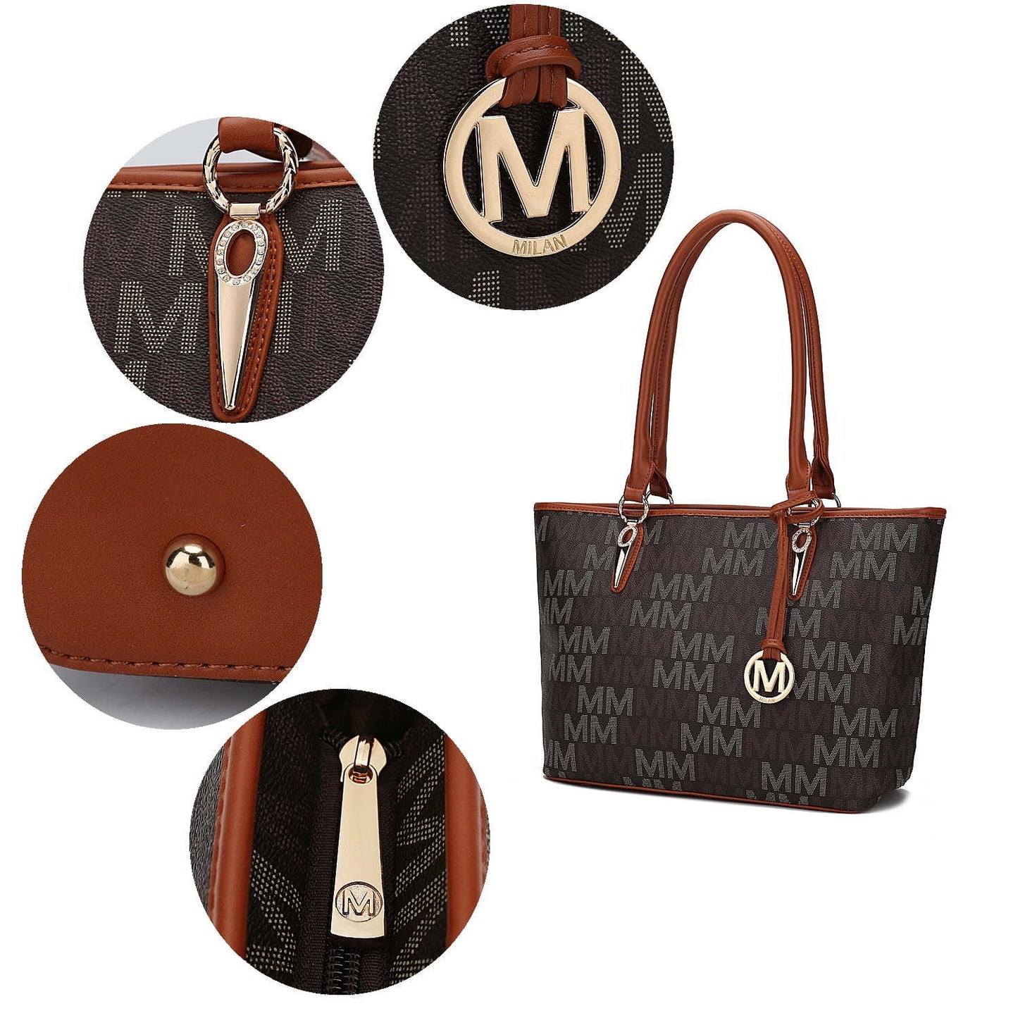 MKF Collection Alexy M Signature Tote Set by Mia K., 4-Piece, (Color Burgundy)