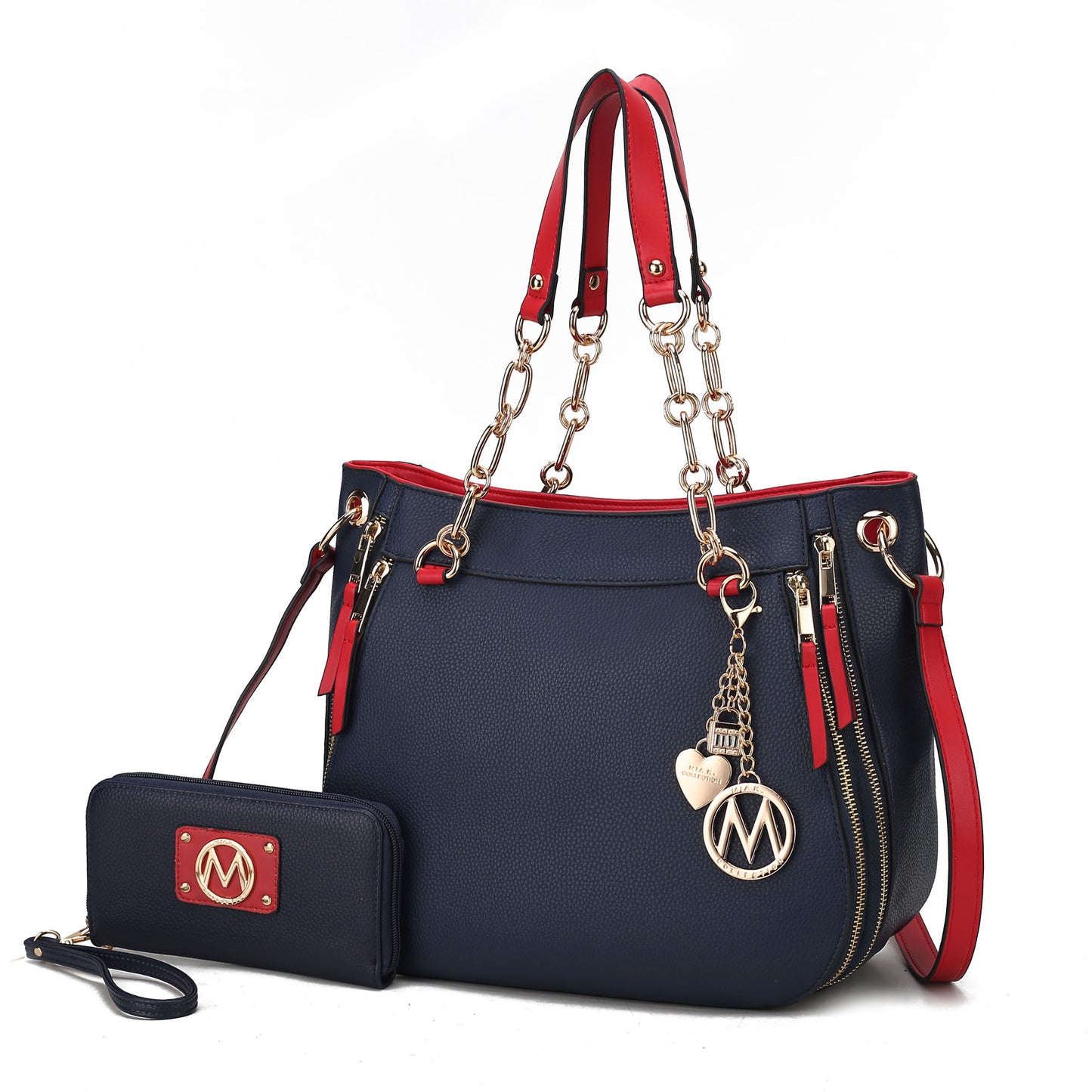 MKF Collection Lina Tote Handbag with Wristlet Wallet Vegan Leather Crossover Women's Purse by Mia K