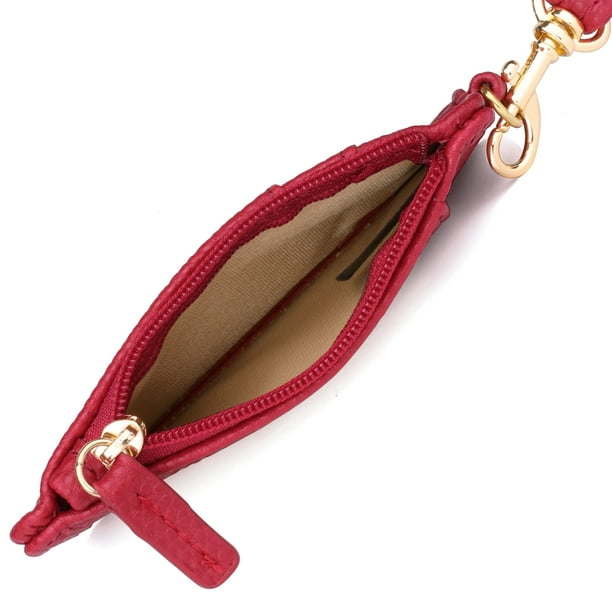 Julia Buxton Women's Pebble RFID Pik-Me-Up Convertible Lanyard, Red