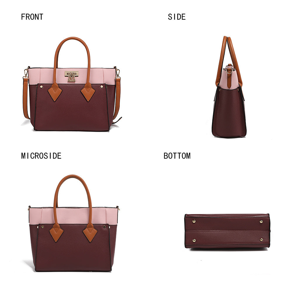 MKF Collection Brynlee Color-Block Vegan Leather Women's Tote Bag with Wallet– 2 pieces by Mia k