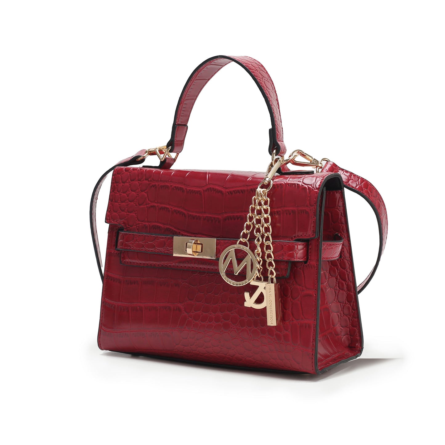 MKF Collection Naomi Satchel Handbag Crocodile Embossed Leather Crossover Womens by Mia K
