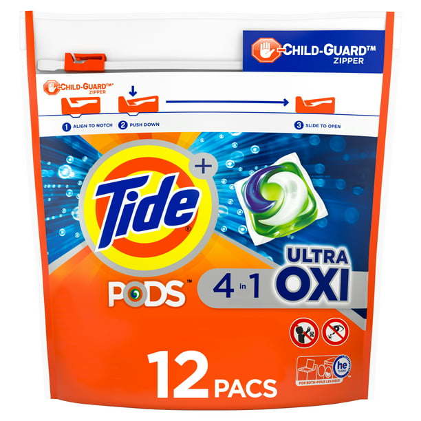 Tide PODS Ultra Oxi Liquid Laundry Detergent Pacs; 12 Count