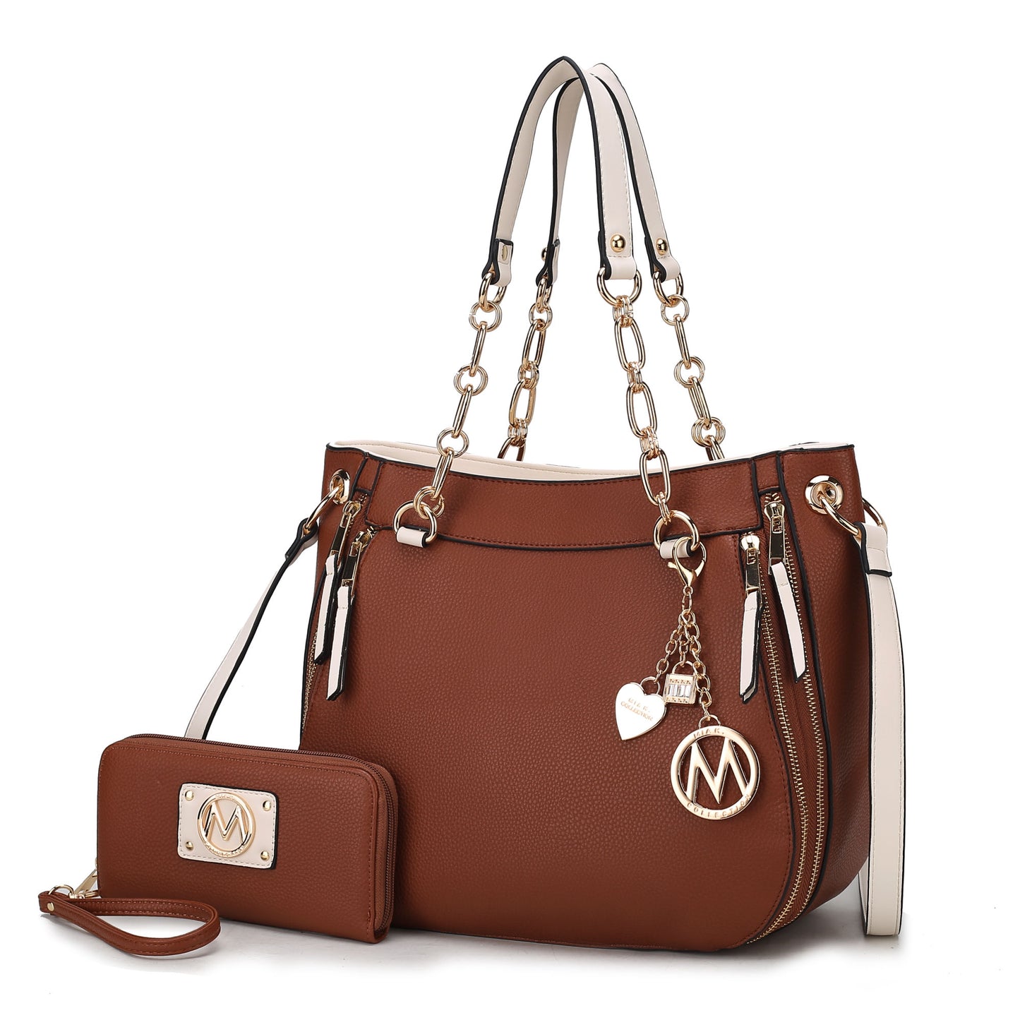MKF Collection Lina Tote Handbag with Wristlet Wallet Vegan Leather Crossover Women's Purse by Mia K