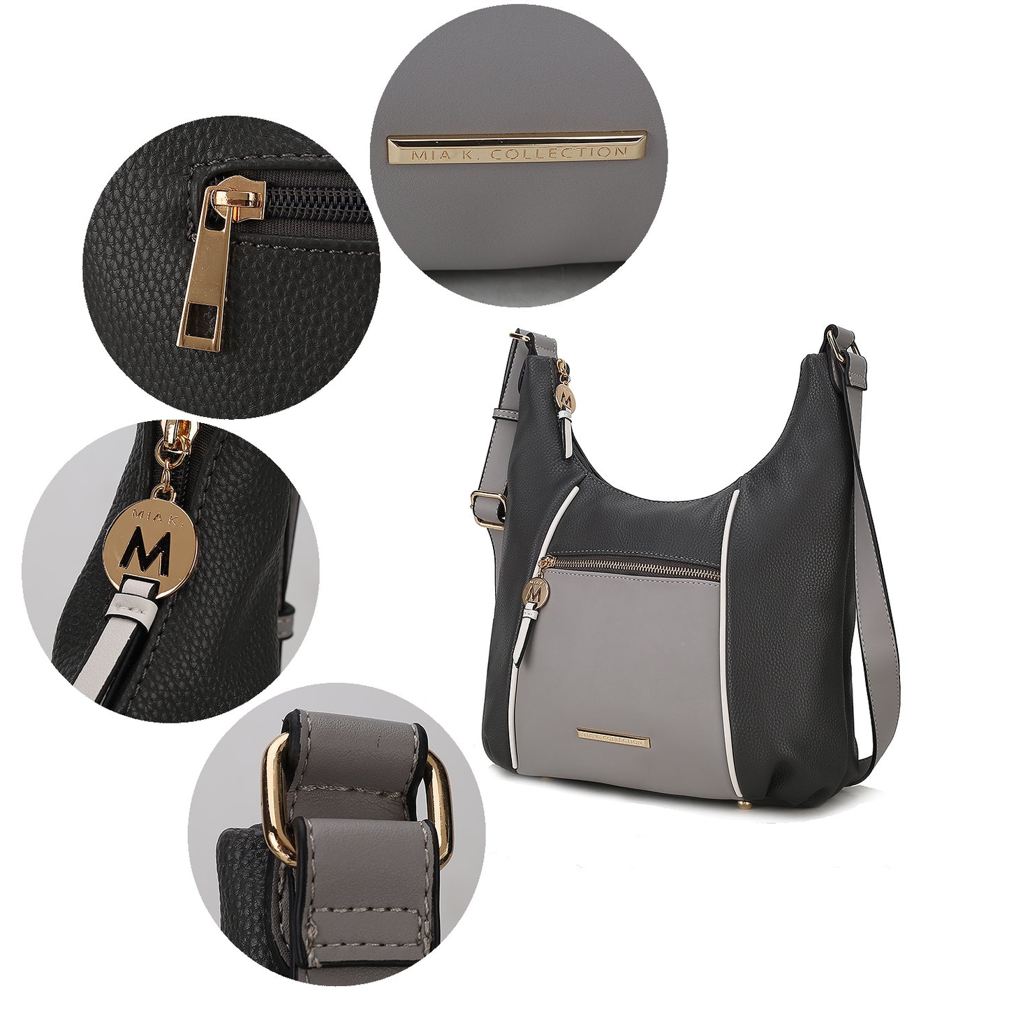 MKF Collection Lavinia Color Block Shoulder Handbag Vegan Leather Women by Mia k