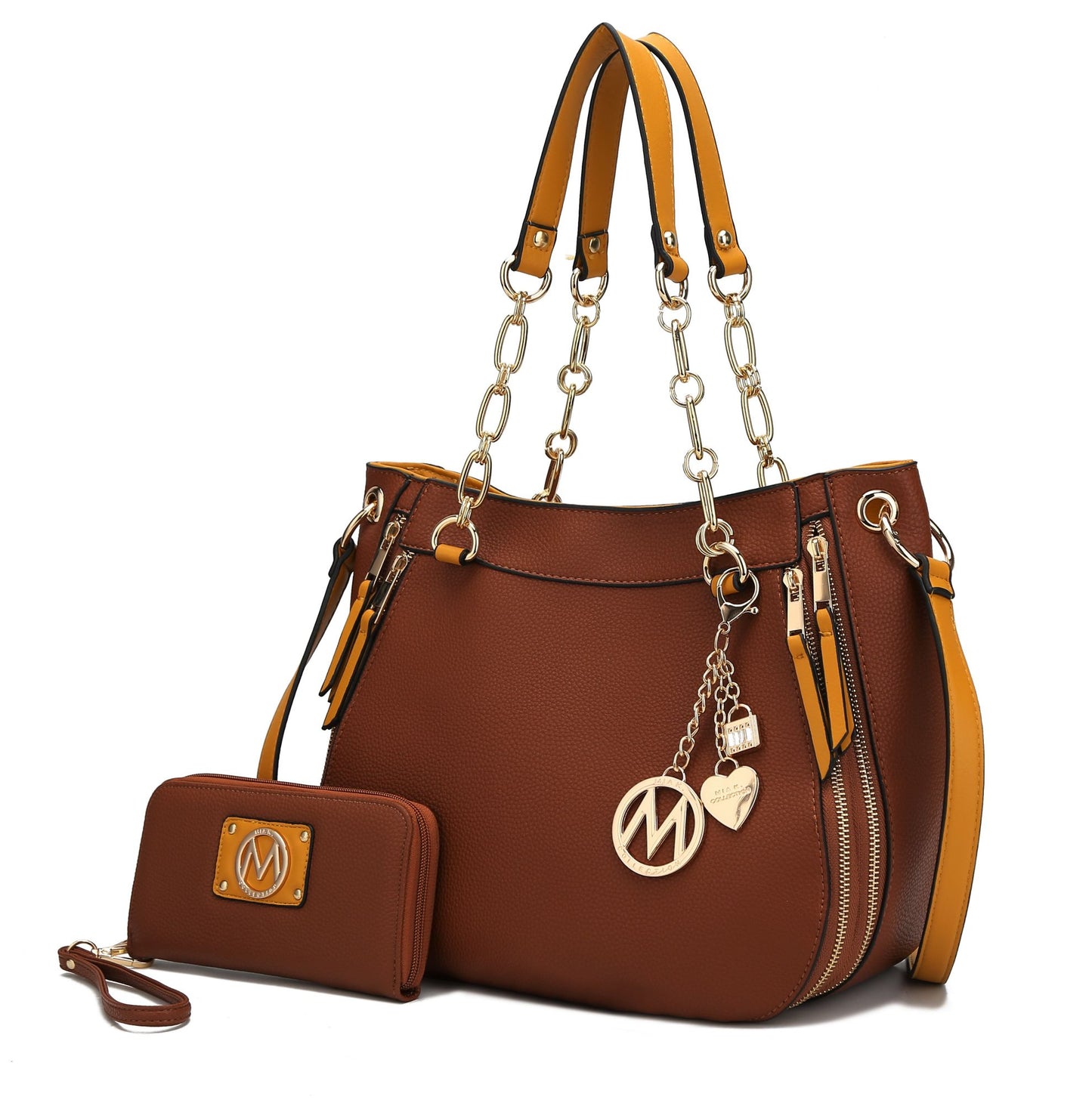 MKF Collection Lina Tote Handbag with Wristlet Wallet Vegan Leather Crossover Women's Purse by Mia K