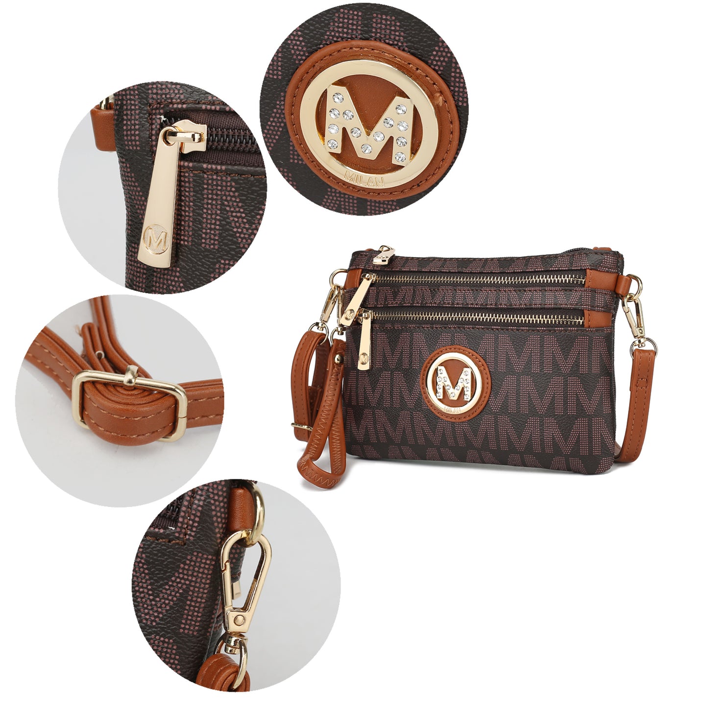 MKF Collection Geneve M Signature Crossbody & Wristlet by Mia k