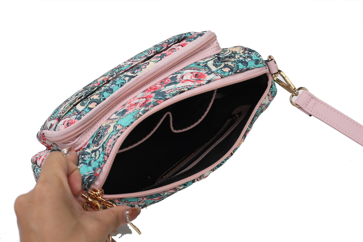 MKF Collection Rosalie Cotton Botanical Pattern Women Shoulder Handbag by Mia k