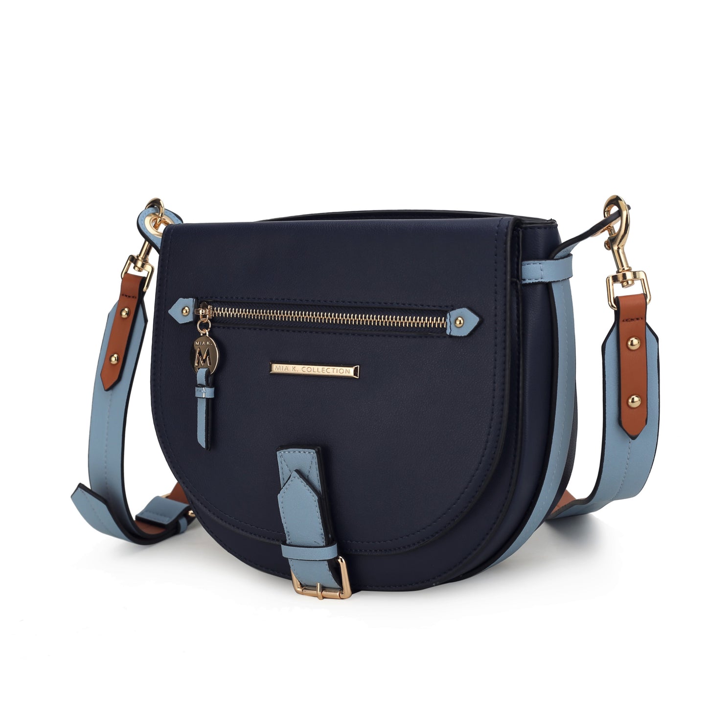MKF Collection Drew Vegan Leather Color Block Women's Shoulder Bag by Mia k