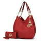 MKF Collection Ashley Hobo Shoulder Handbag by Mia K.(Color Red)