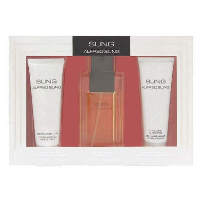 Sung 3 Piece Gift Set 3.4 Oz Eau De Toilette Spray
2.5 Oz Body Lotion
2.5 Oz Shower Gel
