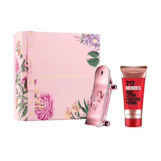 Carolina herrera 212 heroes forever young 2 pcs set for women: 2.7 eau de parfum spray + 3.4 body lotion