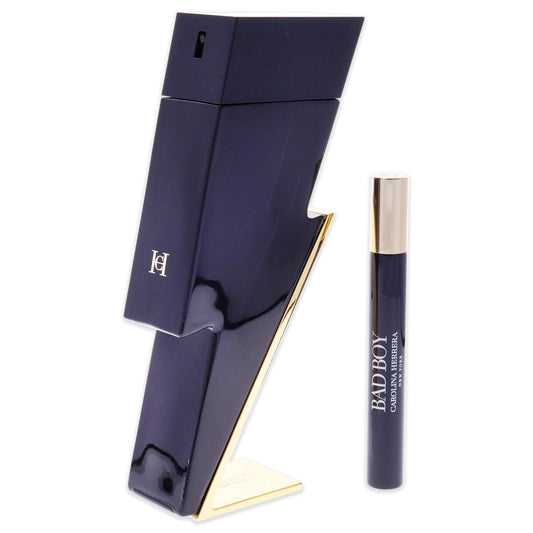 Carolina herrera bad boy 2 pcs set for men: 3.4 eau de toilette spray + 0.34 eau de toilette spray