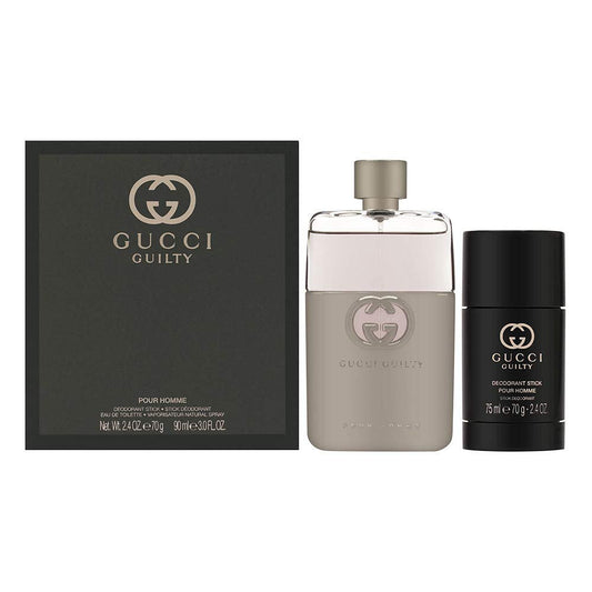 Gucci guilty pour homme 2 pcs set: 3 oz eau de toilette spray + 2.4 oz deodorant stick