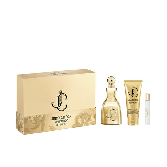 Jimmy choo i want choo le parfum 3 pcs set for women: 3.3 oz parfum spray + 0.25 oz parfum spray + 3.3 oz body lotion.