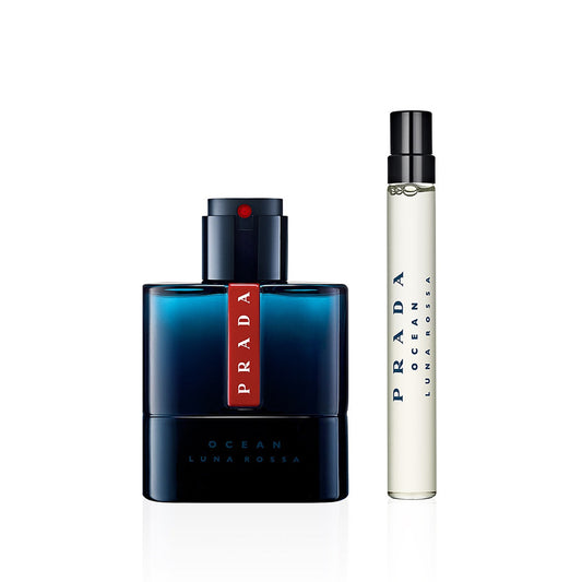 Prada luna rossa ocean 2 pcs set for men: 3.3 eau de toilette spray refillable + 0.33 eau de toilette spray refillable