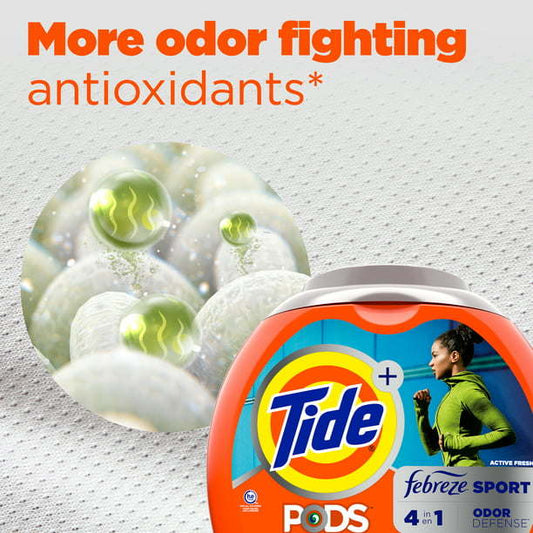 Tide PODS Liquid Laundry Detergent Soap Pacs 4-n-1 with Febreze; HE Compatible 85 Count