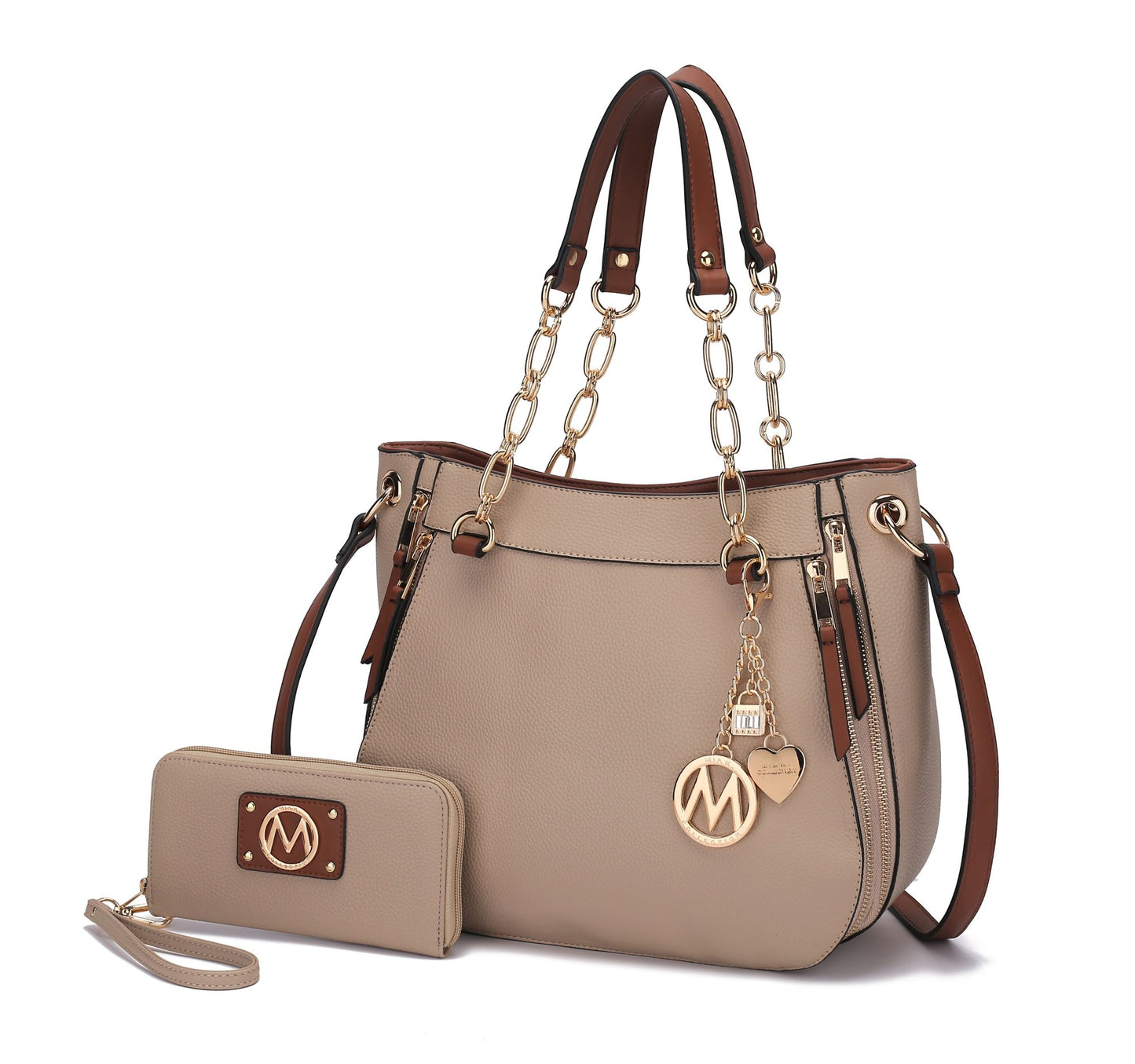 MKF Collection Lina Tote Handbag with Wristlet Wallet Vegan Leather Crossover Women's Purse by Mia K