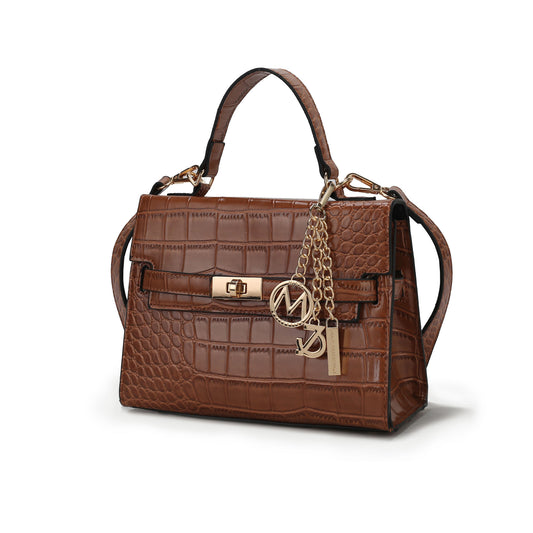 MKF Collection Naomi Satchel Handbag Crocodile Embossed Leather Crossover Womens by Mia K