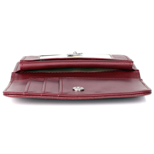 Julia Buxton Women's Hudson Pik-Me-Up Snap Card Case Leather, Red