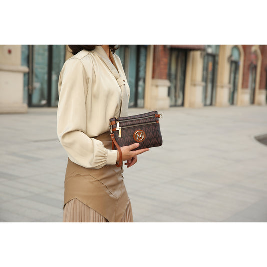 MKF Collection Geneve M Signature Crossbody & Wristlet by Mia k