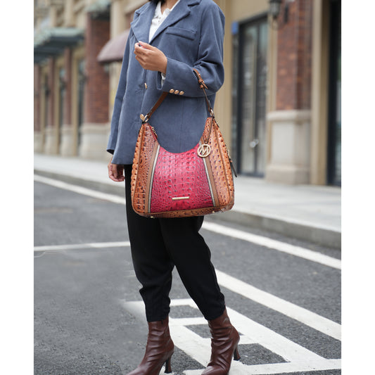 MKF Collection Becket Faux Crocodile Embossed Vegan Leather Women Shoulder Bag by Mia K