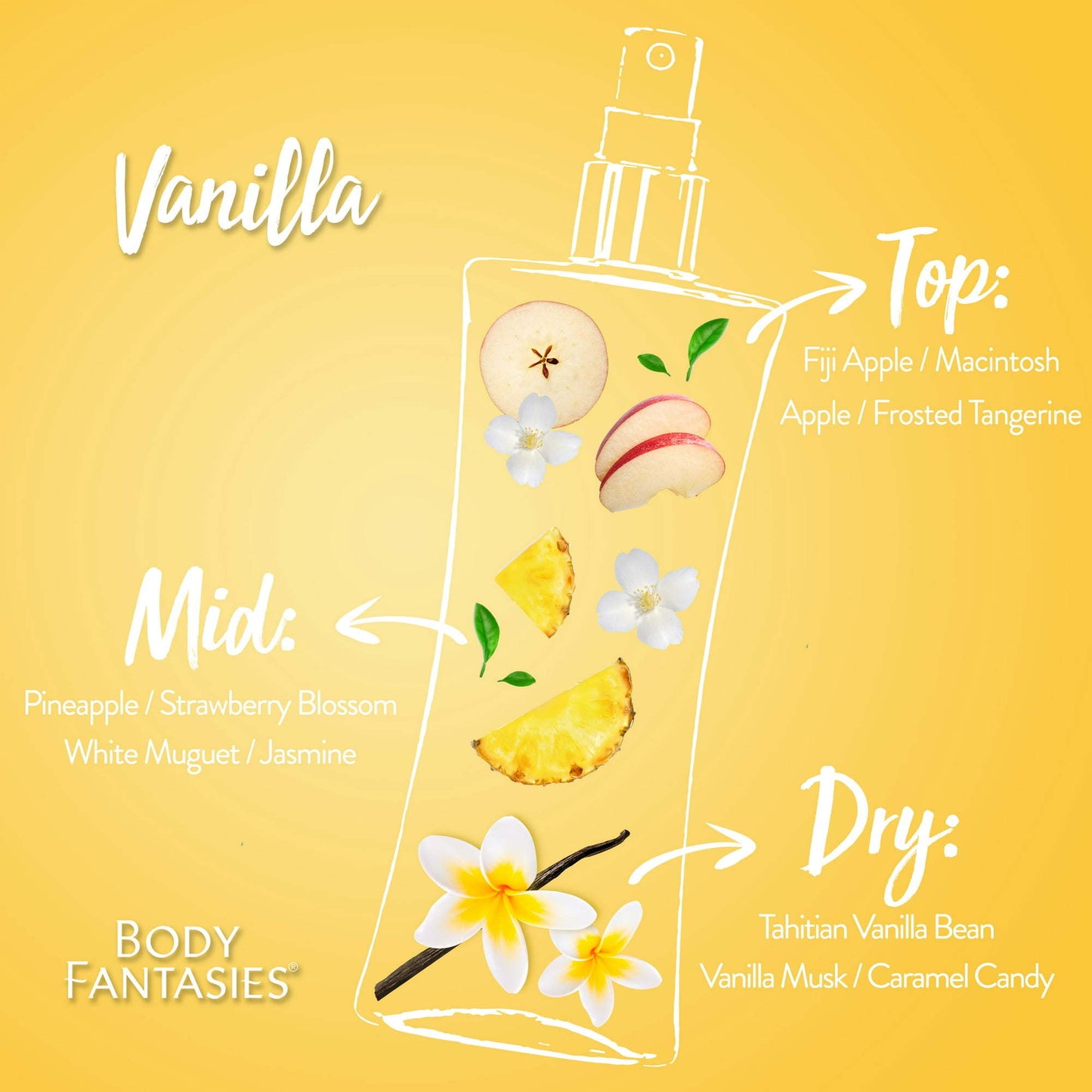Body Fantasies Signature Fragrance Body Spray, Vanilla, 8 fl oz