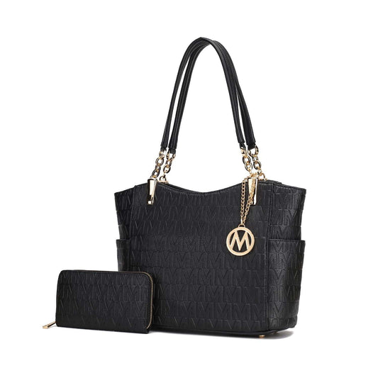 MKF Collection by Mia K. Allison Women's Tote Handbag and Wallet Set, 2-Piece, (Color Taupe)