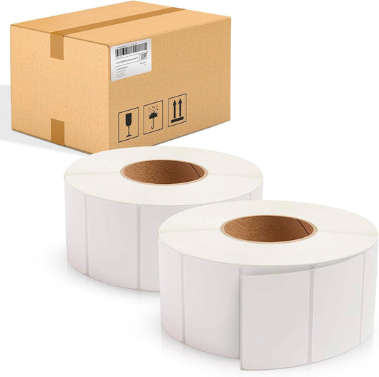 16700 Pack of Thermal Transfer Labels 3" x 2" Nonperforated 12" OD. Thermal Shipping Label with 3" core. Self-Adhesive Rolls. Mailing Postage. Printing Paper. Blank for Shipping; barcoding