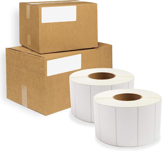 11520 White Pack Direct Thermal Labels 4" x 2" Freezer Grade 3 Core. Self-Adhesive Rolls. Mailing Postage. Printing Paper. Blank for Shipping; barcoding