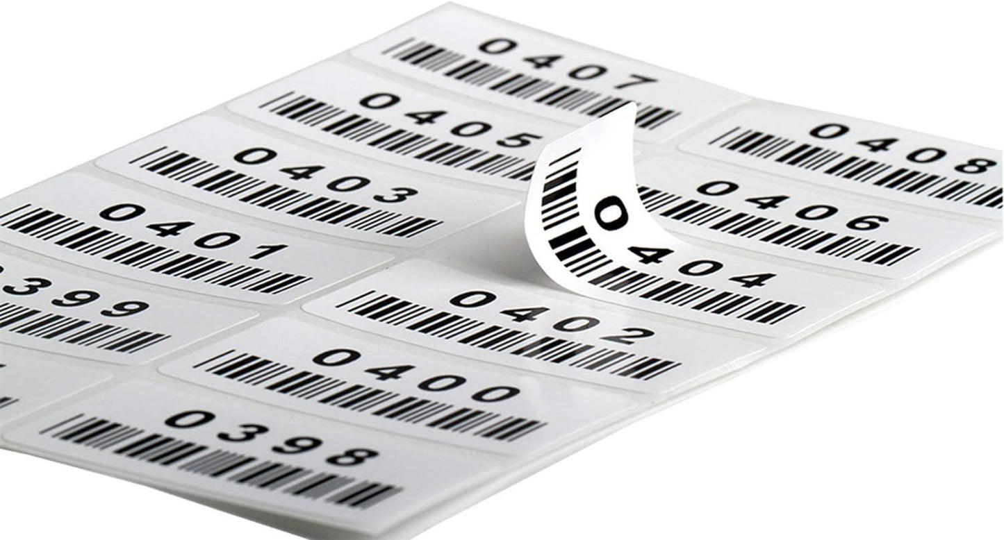 (2-Up) 43200 Pack of White Thermal Transfer Labels 2" x 1" with 3" Core. Perforated Thermal Shipping Label. Self-Adhesive Rolls. Mailing Printing Roll. Paper Blank for Shipping; Barcoding