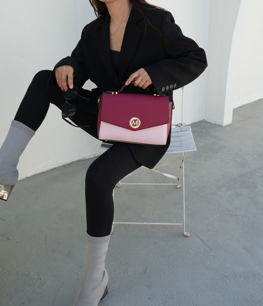 MKF Collection Zayla Color Block Vegan Leather Women Shoulder Handbag by Mia k
