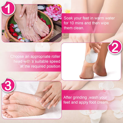 17Pcs Electric Foot Callus Remover with Vacuum Foot Grinder Rechargeable Foot File Dead Skin Pedicure Machine